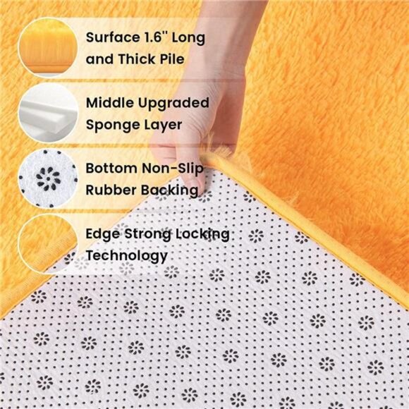 Fluffy Area Rugs, Super Soft Shaggy Rug Fuzzy Long Fur Carpets for Bedroom Decor - Picture 5 of 7